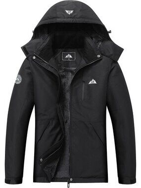 〽️Women's Black Warm Snow Jacket Waterproof Windproof Outdoor Winter Rain Coat